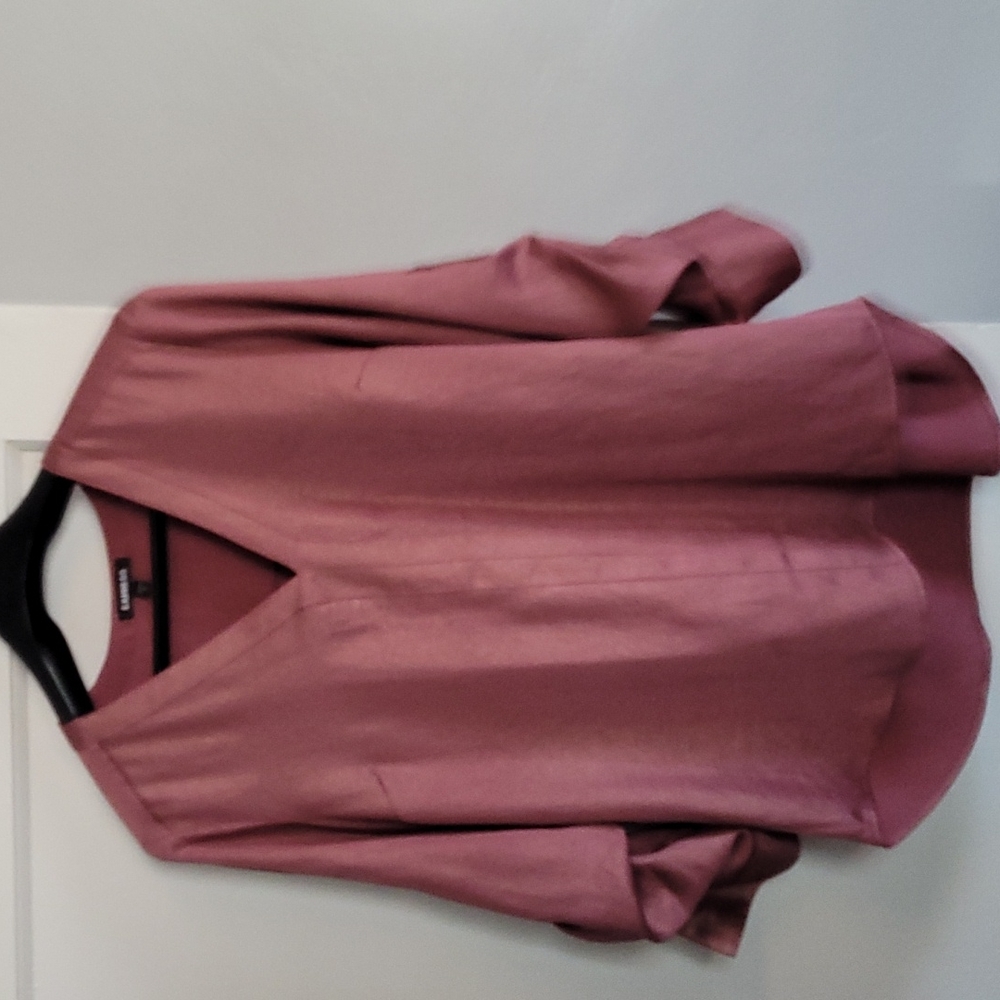Express Rose Gold Pink Metalic Tunic Top